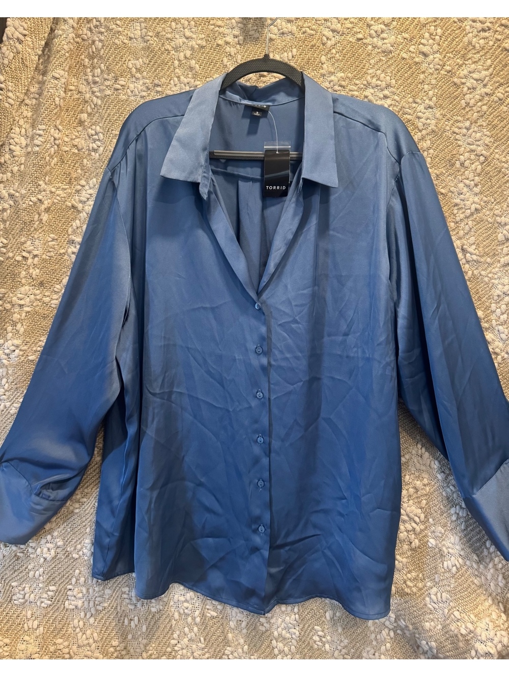 Torrid Satin Relaxed Button-Up Shirt Size 3X